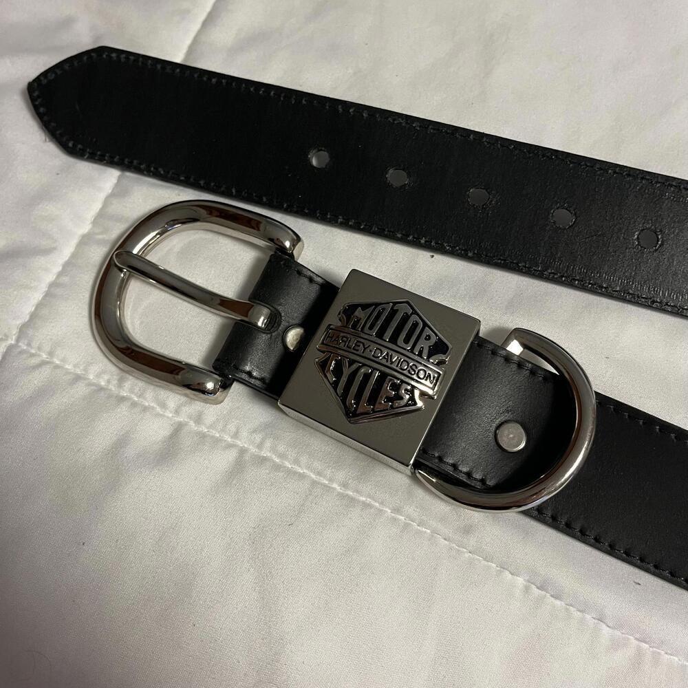 New Harley-Davidson USA Woman’s 34 Genuine Leather Black Belt Size 34 unworn - Picture 2 of 5